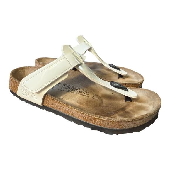 Birki's Shoes - Birki's Birkenstock Gizeh Slide Sandal Cream Women size 36 US 5